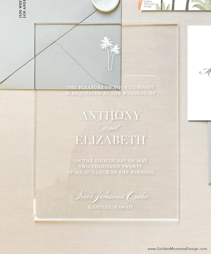 Palm Collection - Style No. 2 | Semi-Custom Acrylic Invitations