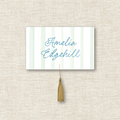 Italian Stripes | Place Cards with Tassels, Vertical Green Stripes