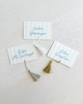Italian Stripes | Place Cards with Tassels, Vertical Green Stripes