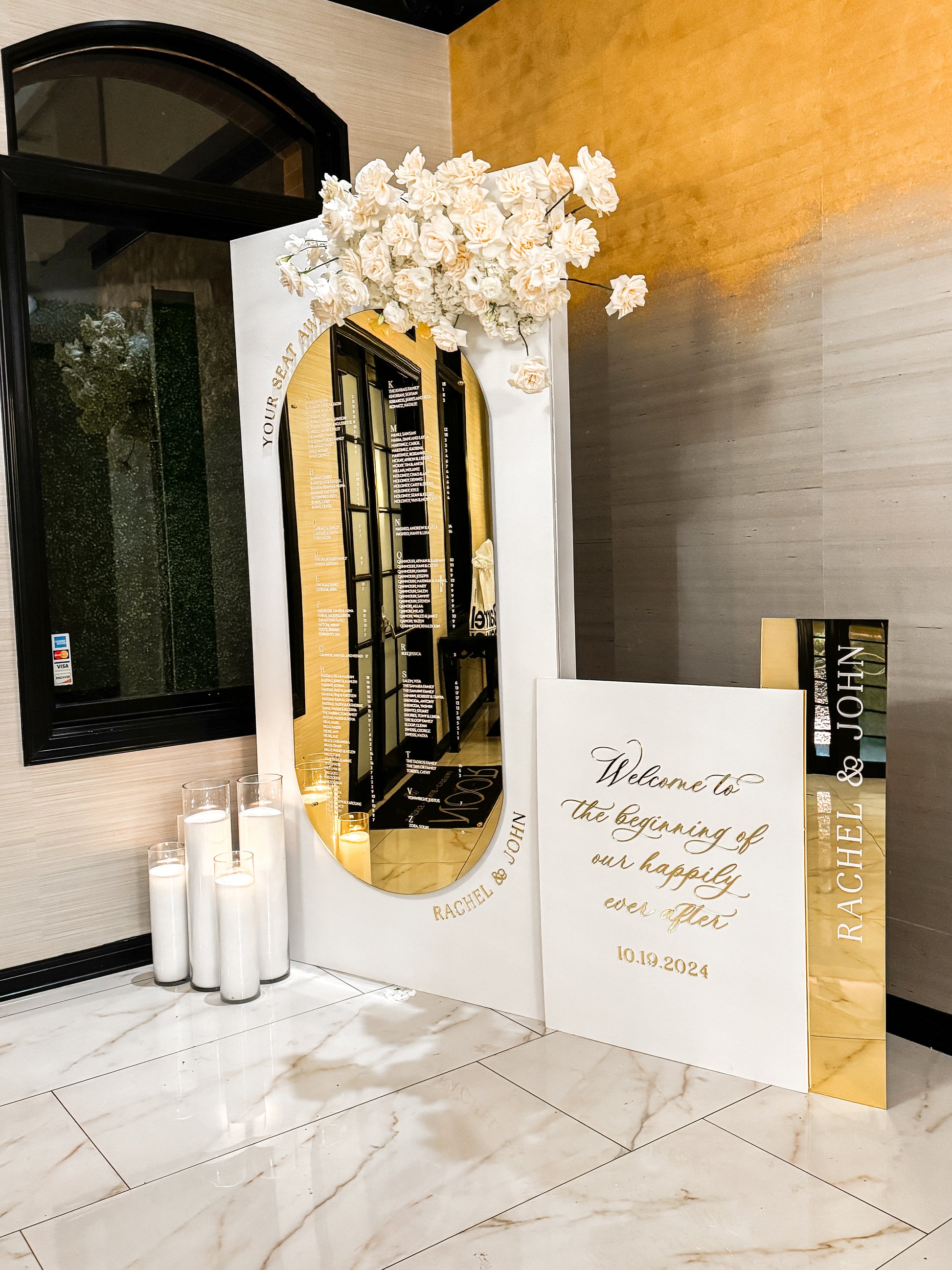 Seating Chart Wall with Oval Mirror (Los Angeles Area) – Golden Moments ...