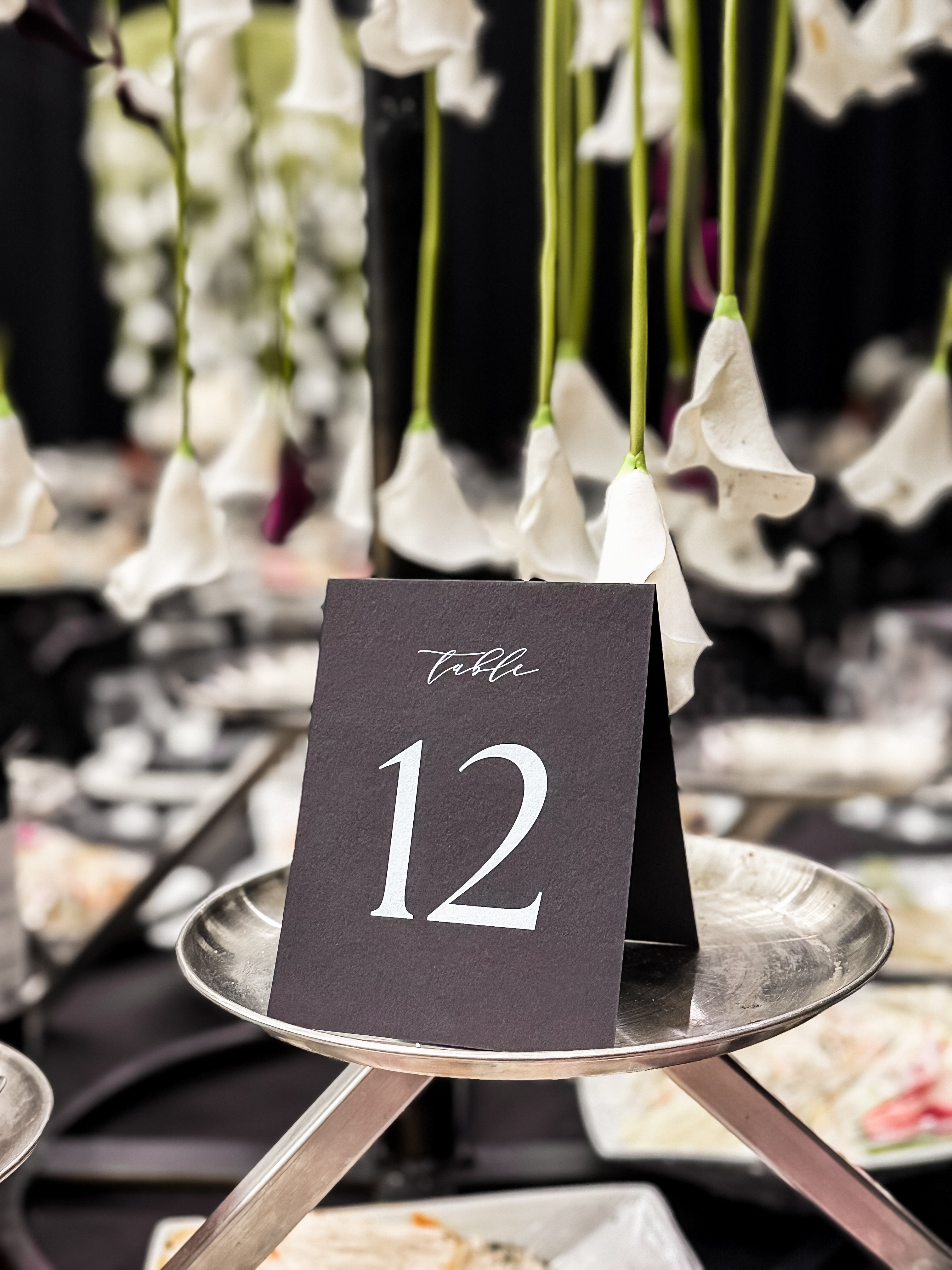 Tented Table Numbers - Style No. 1 | Card Stock with Printed Digits