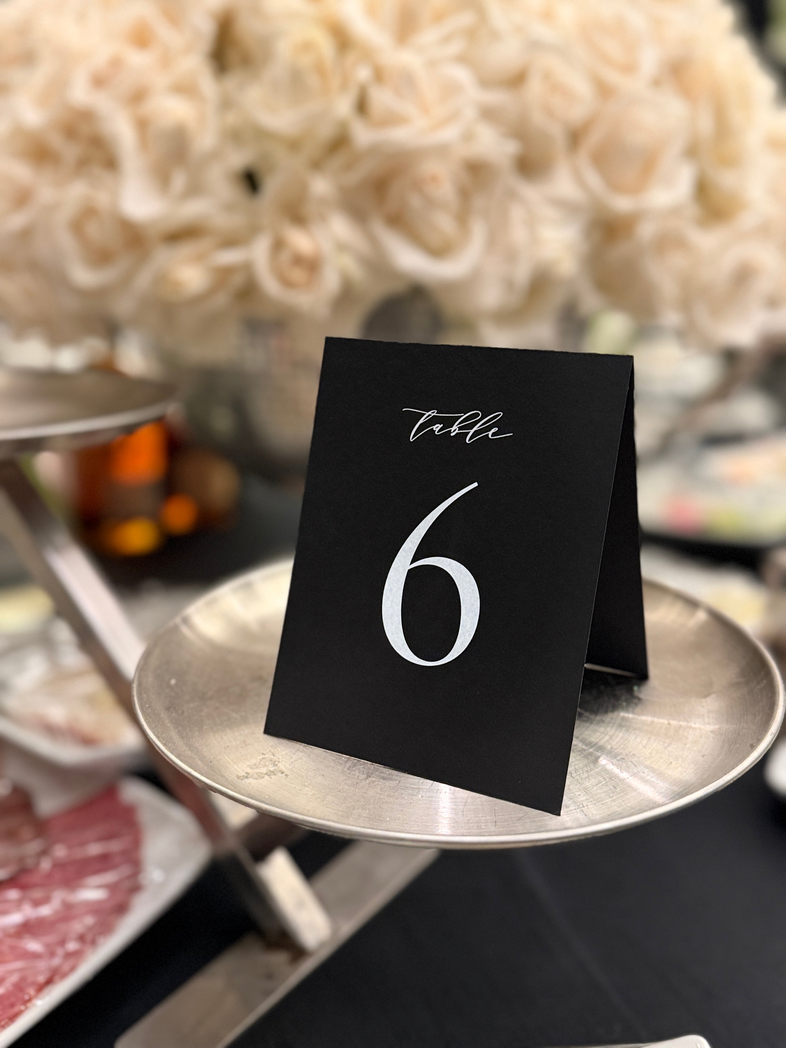 Tented Table Numbers - Style No. 1 | Card Stock with Printed Digits
