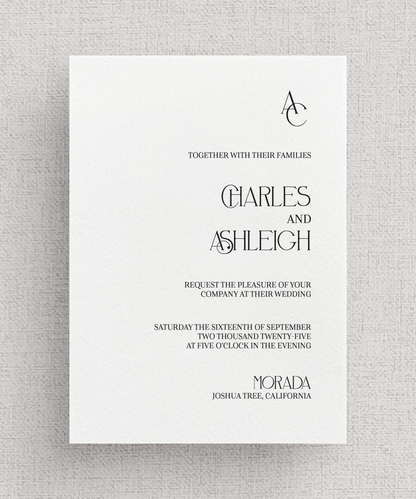 Union Invitation Suite | Modern, Minimal Wedding Invitations | Card Stock