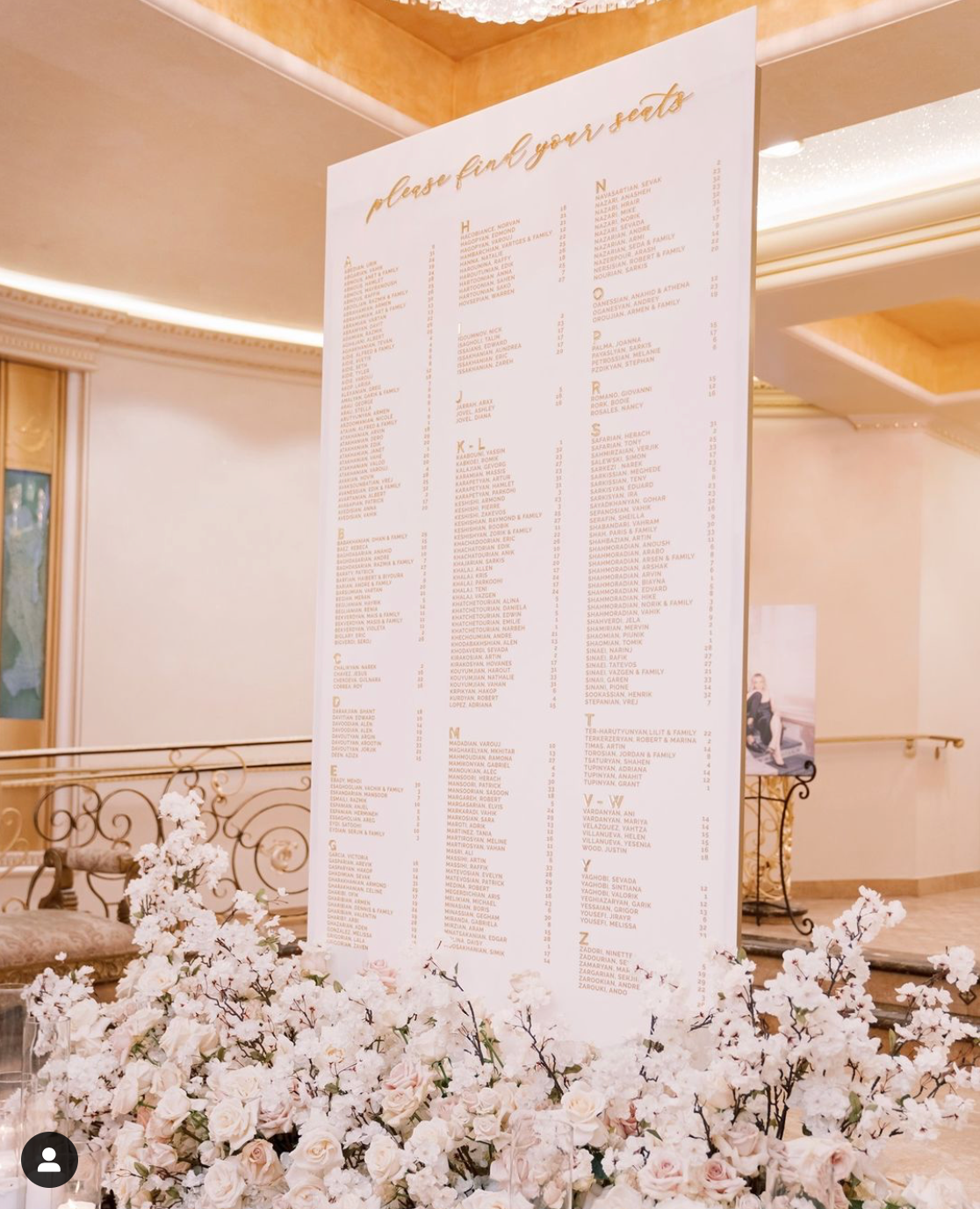 Custom Seating Charts for Weddings & Events Golden Moments