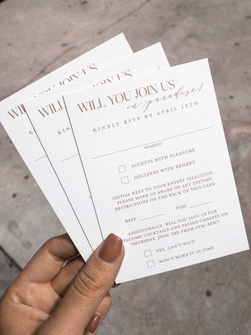 The Palm Collection - Style No. 3 | Semi-Custom Acrylic Invitations
