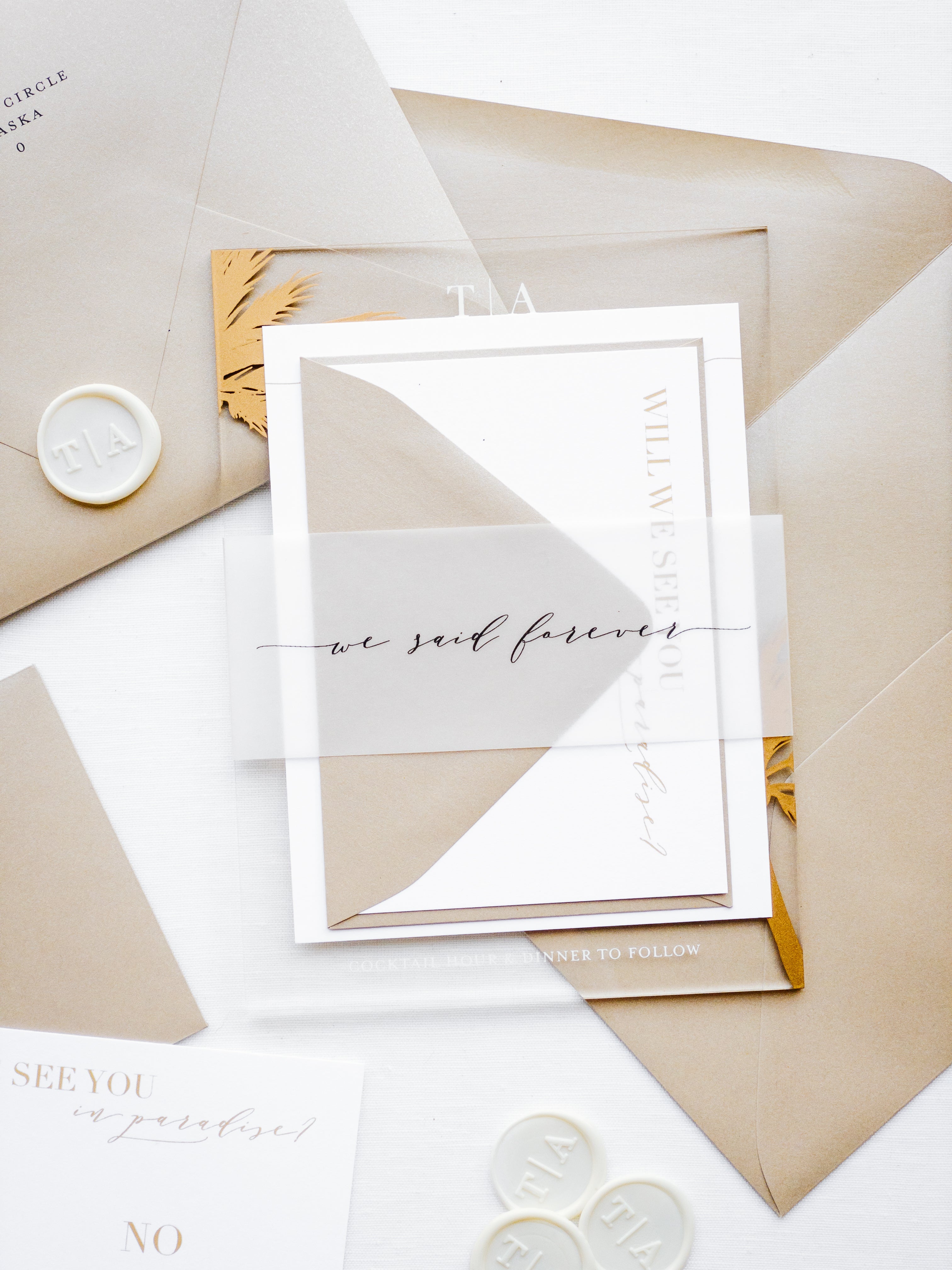 Palm Collection - Style No. 1 | Semi-Custom Acrylic Invitations
