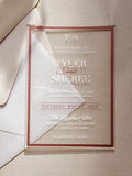 Frame'd Collection | Acrylic Wedding Invitations • Rose Gold & White