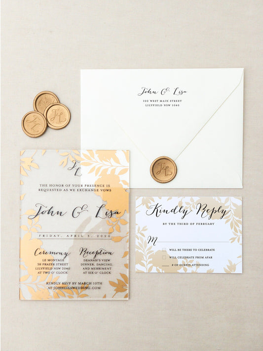 Semi-Custom Acrylic Invitations | The Boho Chic Collection