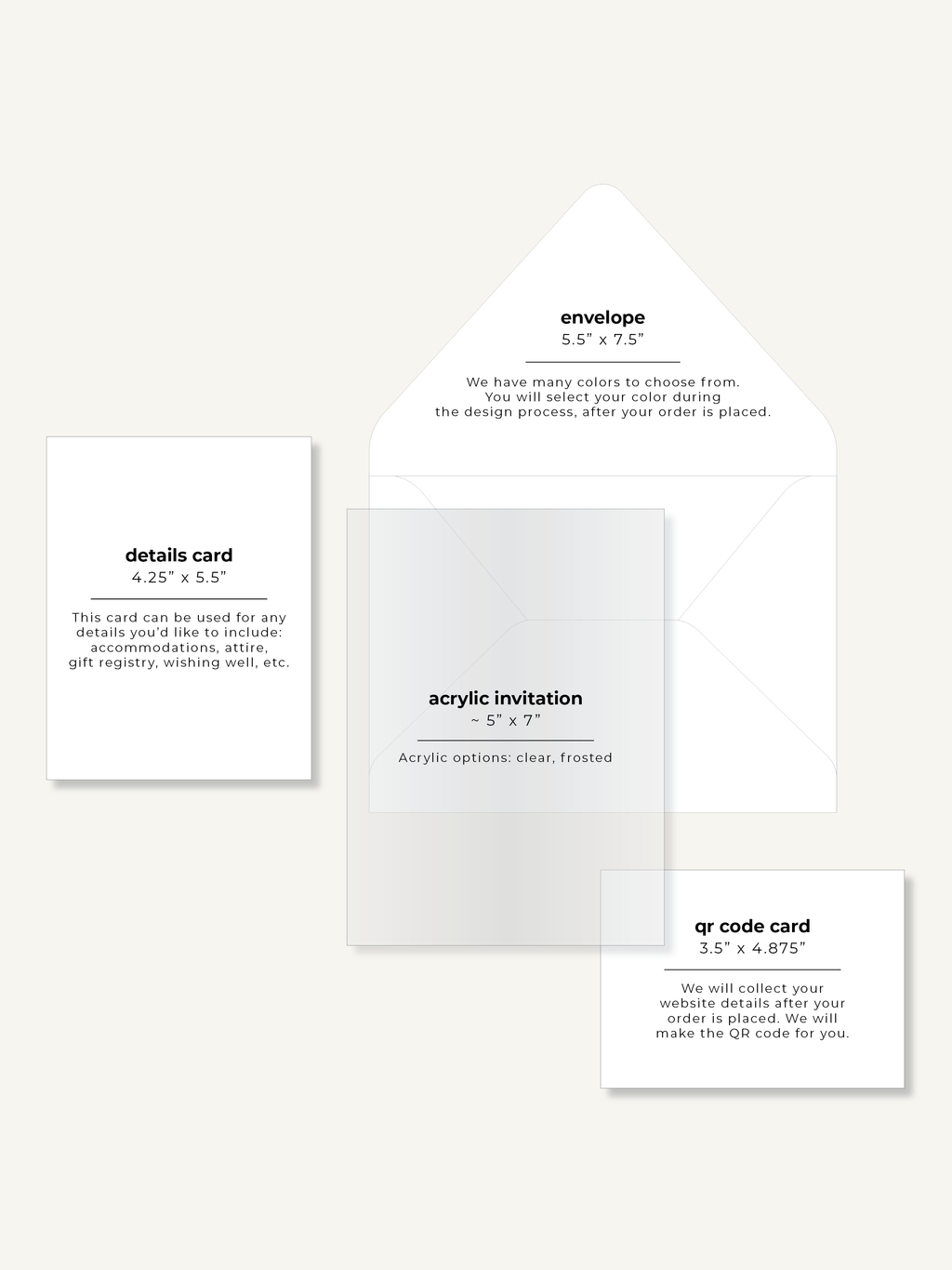 Frame'd Collection | Frosted Acrylic Invitations • Black & White