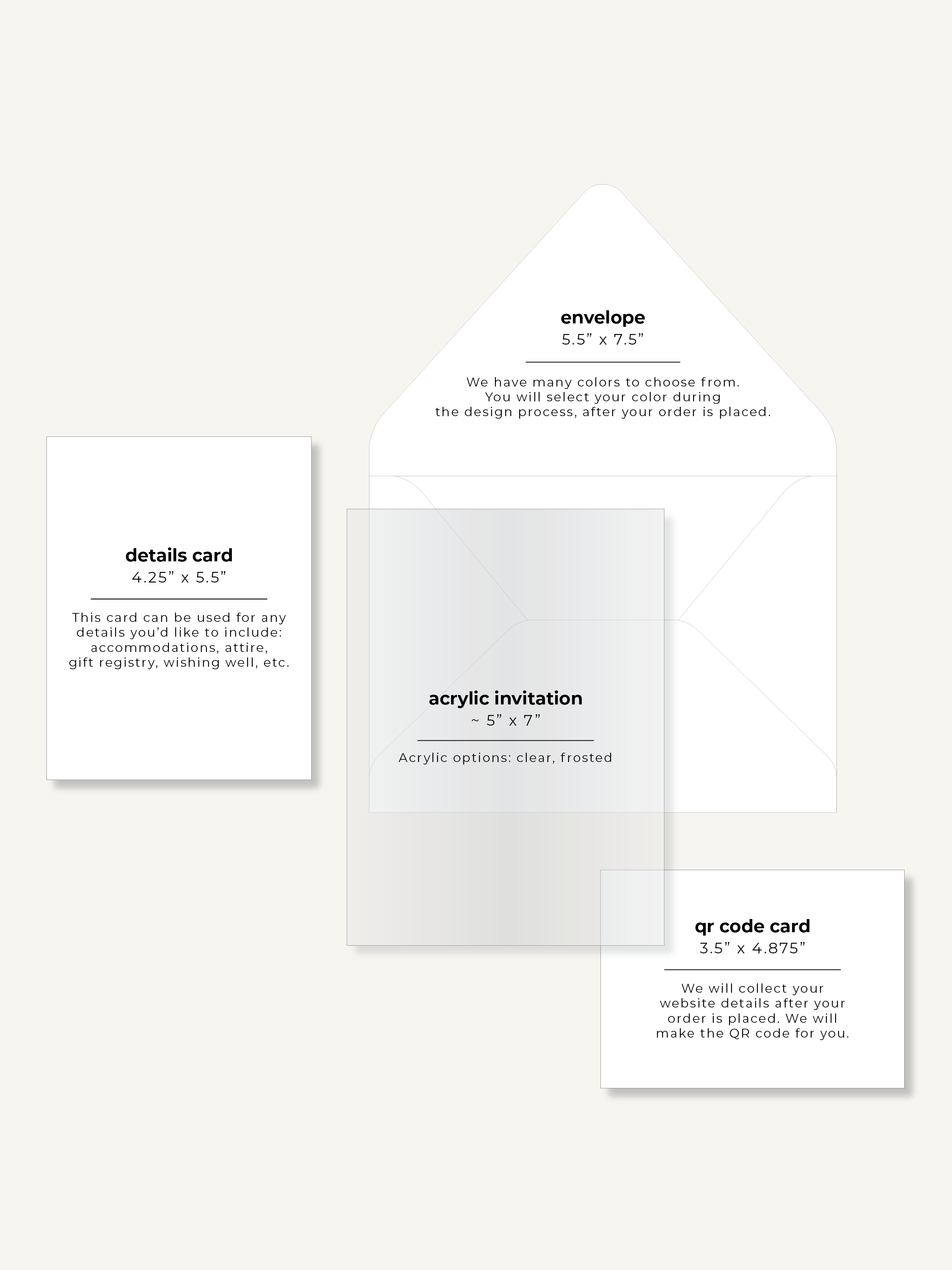 Frame'd Collection | Frosted Acrylic Invitations • Black & White