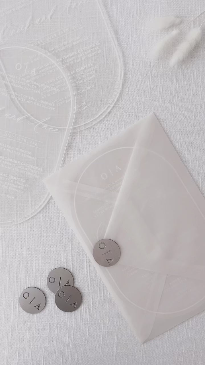 Oval Acrylic Wedding Invitations | Semi-Custom Invitations