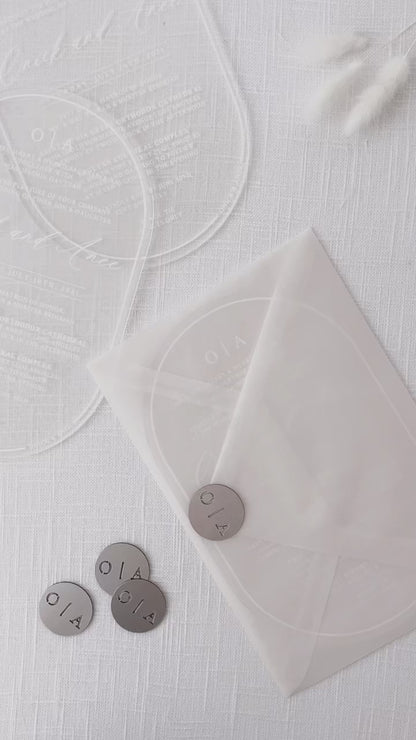 Oval Acrylic Wedding Invitations | Semi-Custom Invitations