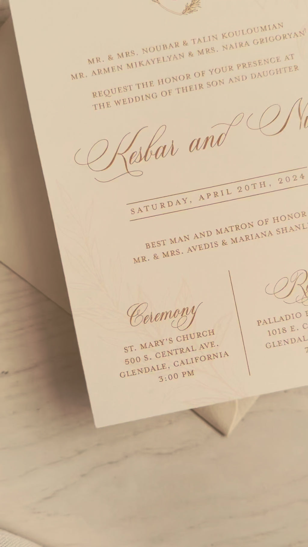 Summer Branches Invitation Suite | Card Stock Wedding Invitations | Personalized Design