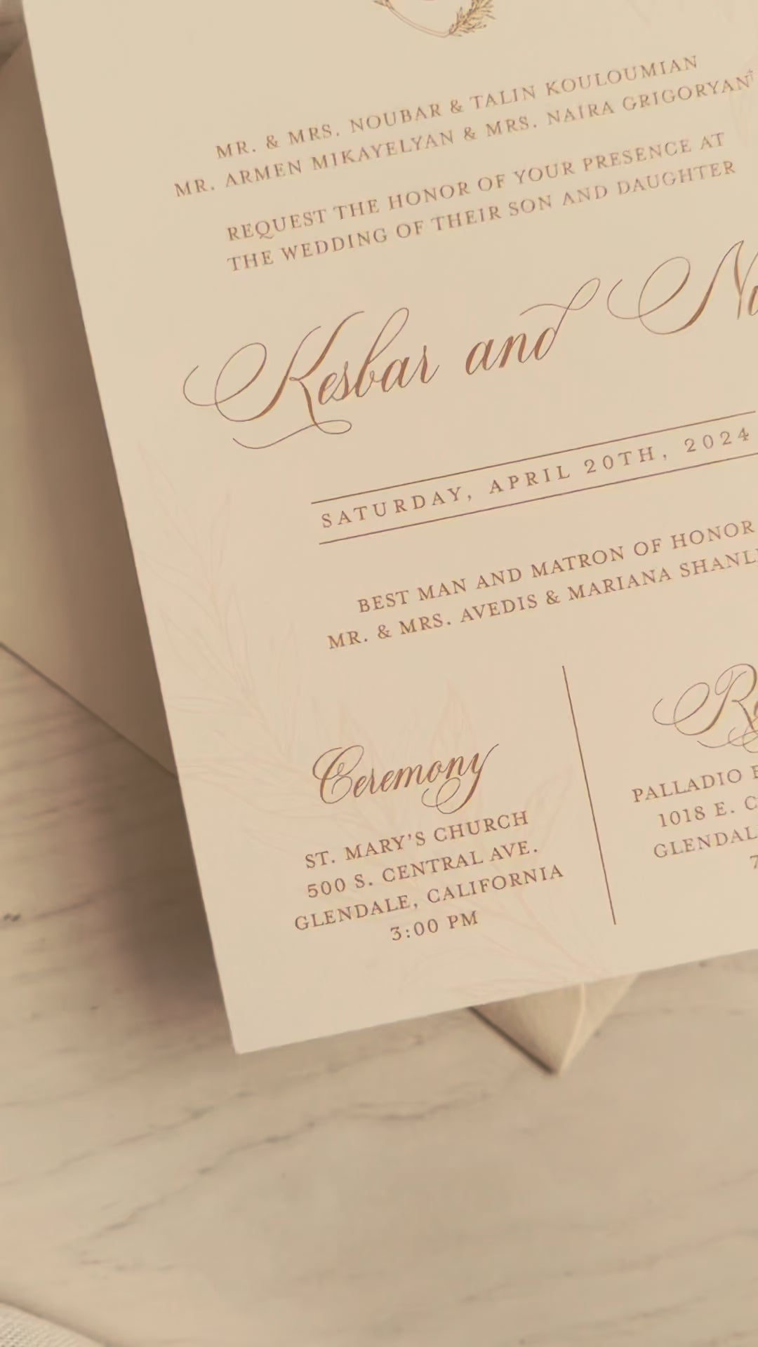 Summer Branches Invitation Suite | Card Stock Wedding Invitations | Personalized Design