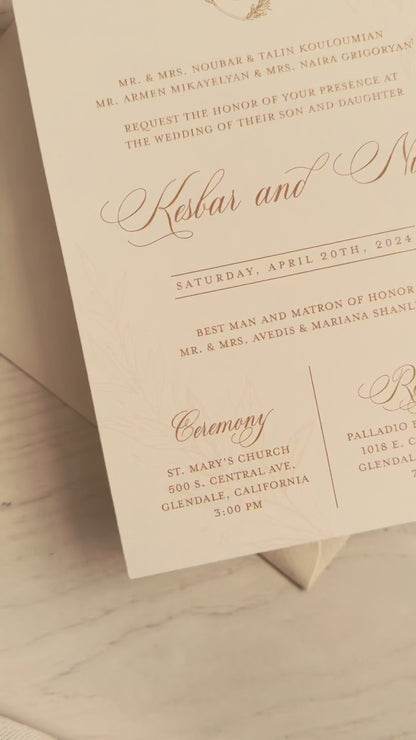 Summer Branches Invitation Suite | Card Stock Wedding Invitations | Personalized Design