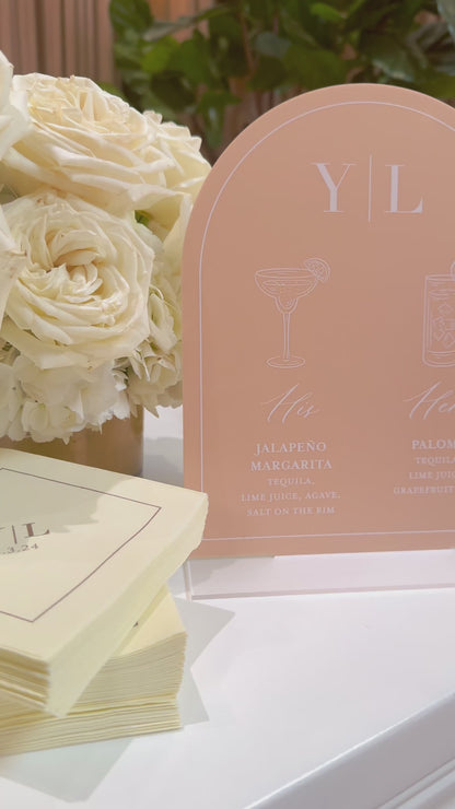 The Paloma – Acrylic Signature Drinks Sign with Cocktail Illustrations